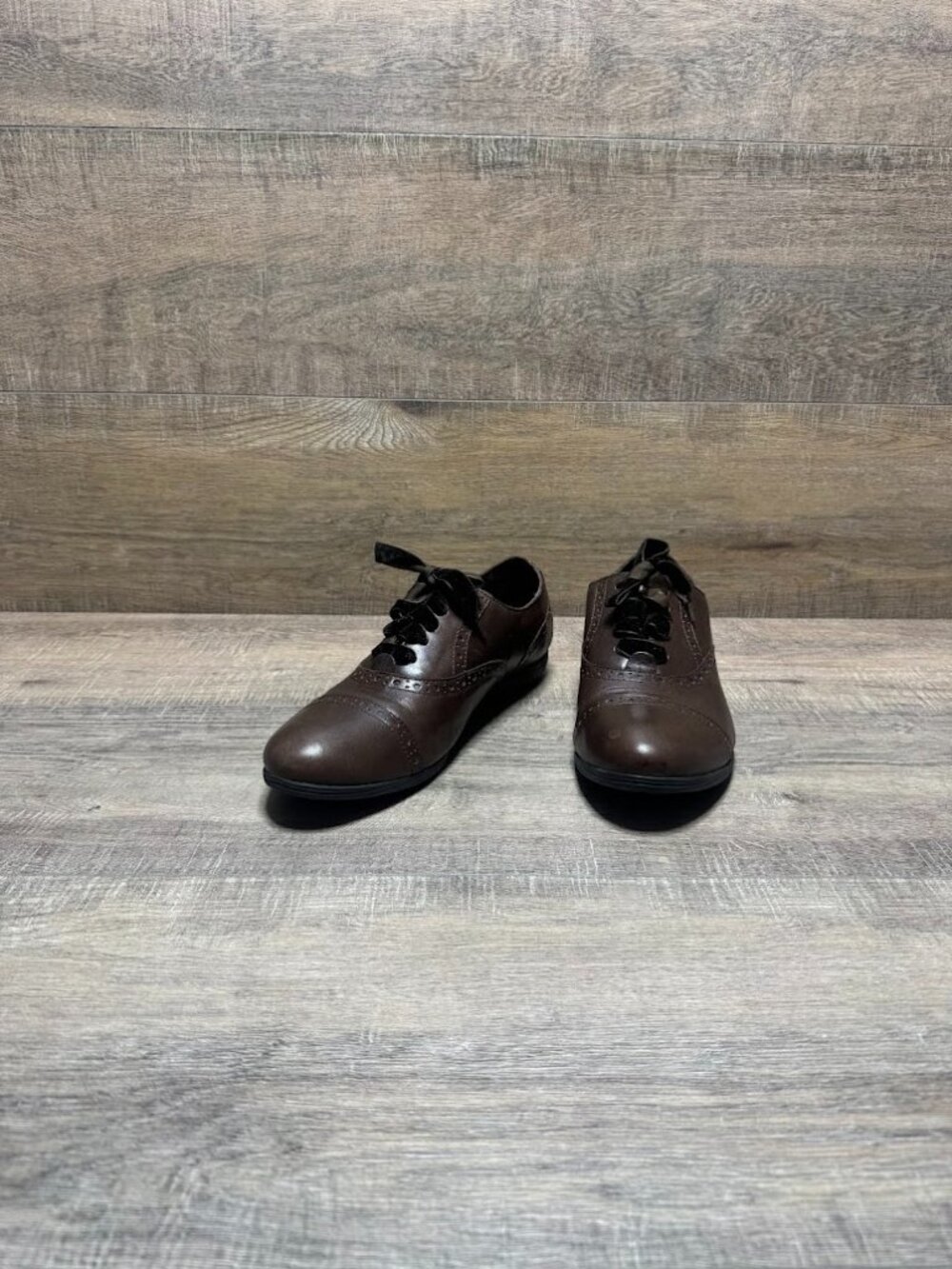 Born Arletta Brown Leather Velvet Lace Oxford Shoes Women's Size 10